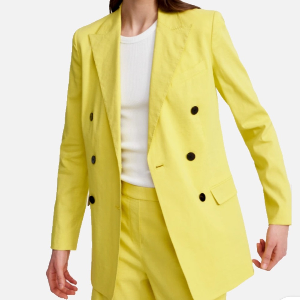 Women's Yellow Double-Breasted Blazer